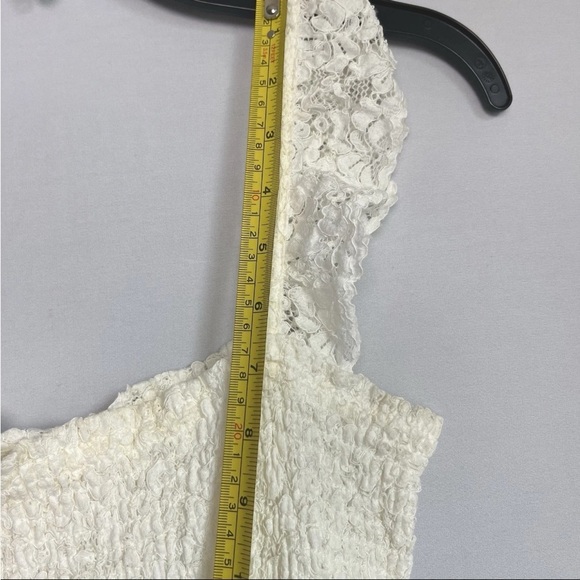 Maeve Anthropologie Dress Sz S Anastasia Cream Lace Ruffled Smock Whimsical READ - Picture 13 of 16